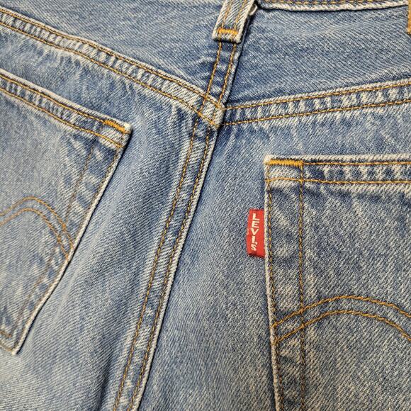 Levis premium wedgie straight jeans button fly raw hem distressed rigid - Picture 13 of 13